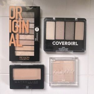 Revlon Eyeshadow Palette 900, Maybelline 20S, Cover Girl 280, AND Almay 140!